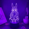 Night Lights Anime wykonane w otchłani Figurka Nanachi 3D LED Neon Cool Birthday Prezenty dla przyjaciół Kawaii Dekorowanie sypialni Manga Lava Lampa