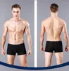 Cuecas 4 carregado algodão masculino roupa interior u bolso convexo penteado boxer calças confortáveis ​​amigáveis ​​quadris respiráveis