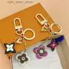 Keychains 럭셔리 키 키 블루밍 꽃 키 체인 디자이너 키 체인 키 체인 키인 클래식 2 스타일 레터 페탈 240303