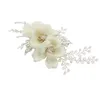 Hair Clips O565 Delicate Wedding Bridal Comb Chiffon Flowers Crystal Beading Handmade Bridesmaid Women Pageant Perform Prom Headpiece