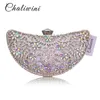 Chaliwini Klassische Damen-Clutch, Abendtasche, aushöhlen, Metall, Hochzeit, Pailletten, Schulter, Abschlussball, Braut, Kristall-Handtasche, Geldbörsen 240223