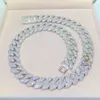 350G BUSSDOWN 18MM 3ROWS 925 Solid Sterling Silver VVS Moissanite Miami Cuban Link Chain