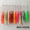 Fishhooks Teaser 10PCS BKK High Carbon Steel Hookダブルアシストスナッパーシリコンイカスカートメタルジグヘッドスローピッチジグフィッシングフック