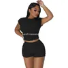 2024 Designer Tracksuits Summer Two Piece Sets Women Bubble Outfits Sexy Solid Sleeveless Top vest and Shorts Casual Sportswear Bulk items Wholesale Clothing