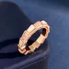Snaketail scale designer ring for woman diamond Gold plated 18K Size 6 7 8 official reproductions crystal 925 silver European size brand designer with box 007