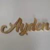 Personalized wooden name wood custom childrens room Wall hanging rustic Cursive word laser cut 240220