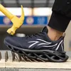 Stövlar lätta arbeten sneakers män kvinnor säkerhet skor andas stål tå punkteringssäkert oförstörbar man