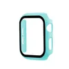 Capa dura protetora com filme de vidro temperado protetor de tela para iwatch watch série 5/6/7/8 smartwatch capa completa pára-choques