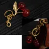 Keychains Crystal Cherry Styles Red Women Girls Pendant Fashion Fruit Handbag 240303