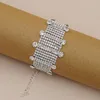 Браслеты-подвески INS, роскошный свадебный браслет с кристаллами в несколько рядов, широкий браслет, ручные украшения для женщин, блестящие свадебные браслеты со стразами и геометрическим геометрическим узором