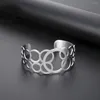 Bracciale LIKGREAT bracciale aperto largo grande Matel per le donne Gioielli di moda Femme regolabili in acciaio inossidabile cavo