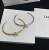 Women Fashion Knotting Bangle Bracelet Gold Silver Wristband Cuff Simple Designer Bracelet High Quality Jewelry Wedding Lovers Gift With Box