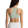 AL yoga Sports Bra TOP THAT BRA TANK Seamless High Neck Bra Rib High Elastic Racerback Fitness Vest Shockproof Gathering Yoga Bra