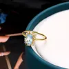 Lamoon Vintage Doğal Topaz Yüzük Taş Yüzüğü Mavi 925 STERLING Gümüş K Altın Kaplama Kadınlar İçin Düğün Nişan RI190 240227