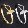 Egyptiskt livhänge 14K Guldhalsbandsarmband Anka Cross Jewelry Set