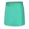 Alo Yoga Summer New umidade Wicking Tennis Skirt Rápida seca respirável Double em camadas anti -brilho feminino Salia de calças esportivas