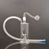 Gros petit brûleur à mazout en verre Bong clair Pyrex bouteille épaisse barboteur tuyau d'eau recycleur portable Ashcatcher Bong avec tuyau à ongles d'huile et tube en silicone