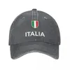 Ball Caps Italienische Flagge Denim Baseball Cap Pride Outdoor Trucker Hut Sommer Atmungsaktiv Männer Frauen Retro Casual