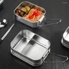 Dinnerware Portable Stainless Steel Lunch Box For Kids Adult Leak-proof Container Bento Snack Storage Large Capacity Compartment