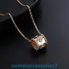 2024 Jewelry Designer Brand Vanl Cleefl Arpelspendant Honeycomb Small Midje Kaleidoscope Necklace For Women 18k Clover Full Diamond Collbone As Par