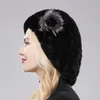 Urocza Lady Beret Caps Kopa Rex Rabbit Fur Beanie Kapelusz Kobiet Winter Hats 100 Cap 240227