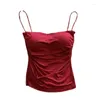 Women's Tanks Tank Tops Women With Built In Bra Spaghetti Strap For Woman Solid Color Casual Summer Camis Female Korean Style Dropship