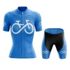 Tävlingssats 2024 Komplett sommarkvinna Blue Bicycle Uniform Tenue Cykliste MTB Bike kläder andningsbara 9D gel pad kvinnliga cykel shorts set