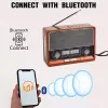 Speakers Retro FM/AM/SW Radio Portable Full Band Radio Receiver Outdoor Bluetooth Speaker MP3 Music Player with Torch TFCard/USB/AUX Slot