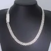 Hot Sale Fashion Chain S925 Sterling Silver 10mm Single Row VVS Moissanite Diamond Cuban Link for Rapper Life