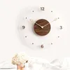 Wall Clocks Solid Wood Acrylic Clock Round Simple Walnut Pointer Mute Watch Living Room Study Bedroom Home Decoration