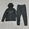 Fatos masculinos 2024 primavera e outono jaqueta com capuz emenda terno lazer esportes jogging conjunto de duas peças