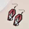 Boucles d'oreilles gothiques, pendentif cercueil, main de corbeau, Rose, araignée, serpent, chauve-souris, bijoux de sorcellerie, accessoires, cadeau pour femmes