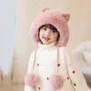 Ball Caps Cartoon Hat For Girls Boys Scarf Thicken Cap Pography Double Fleece Baby Stuff Winter Children Kids