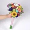 Fiori decorativi Colore misto Testa di fiore di seta artificiale Stelo Verde Pacchetto materiale per regalo fai da te Centrotavola di nozze Decorazioni per feste