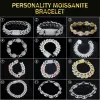 Designer Pass Diamond Tester VVS Ice Out Moissanite Coffee Beans Cuban Link Chain 8mm Armband Sier Fine Jewelry for Man Woman