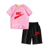 Meninos imprimir shorts de verão ternos unissex moda esporte camisetas calças 2 pçs define crianças roupas casuais crianças
