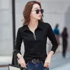 Bluzki damskie wiosenne i jesienne koszulę polo (wersja Koreańska) 95 Bawełniane długie rękawy