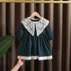 Spring Baby Girl Ubrania koronkowe sukienki z długim rękawem na małe dziecko Urodziny ubrania dla dzieci proste sukienki 240301