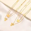 Designer Necklace Classical Women Choker Pendant Chain Gold Plated Stainless Steel Letter Necklaces Wedding Jewelry Accessories 2colors