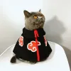 Odzież Akatsuki Cat Red Cloud Cloak Pet Cat Ubranie Summer Cienka Antihair Cos Sukienka