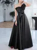 Elegant Temperament Prom Vestidos Boog Gedrapeerde Oneshoulder Strapless Cross Lace Up Afstuderen Jurk Trendy Feestavondjurken 240228