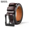 Belts Men Belt Fashion 3.8cm Men's Genuine Cow Leather Casual Waistband Pants Jeans Pin Buckle For Adults 110-130cm