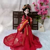 1/6 BJD Kinesisk forntida dockan Hanfu kläder släpande kjolhuvudbonad Fairy Princess Doll Chinese Drama Doll Toys for Girls 240301