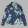 Herrjackor designer 24SS SHOW MENS SPRING Fashion Pointillism Indigo Flower Denim Workwear Jacket Men Vacation Travel Coat RCNE