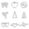 Charms 5Pcs Stainless Steel Gold Plated Tiny Bow Cute Round Heart Pendant For Diy Necklace Bracelet Jewelry Making Findings