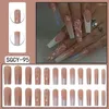 Faux ongles nus nus faux longs goutte d'eau SquareStyle presse sur les pointes des ongles portable couverture complète 24 pièces