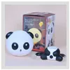 Cartoon Night Light Cute Panda Bear Bord skrivbordslampor Barn baby sömnlampa för sovrummet Bedside Indoor Decoration Moon Lamp 240227