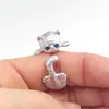 Cluster Rings Cute Cat Ring For Women Selling Fashion Opening Rock Animal Jewelry 2024