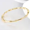 Pulsera de bambú con pulido exquisito, pulsera de oro de 14k moderna y versátil, accesorios para mujer