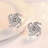 Stud Earrings Fashion Piercing Zircon Flower Earring For Women Girls Cute Wedding Party Jewelry Gifts Pendientes Eh2140